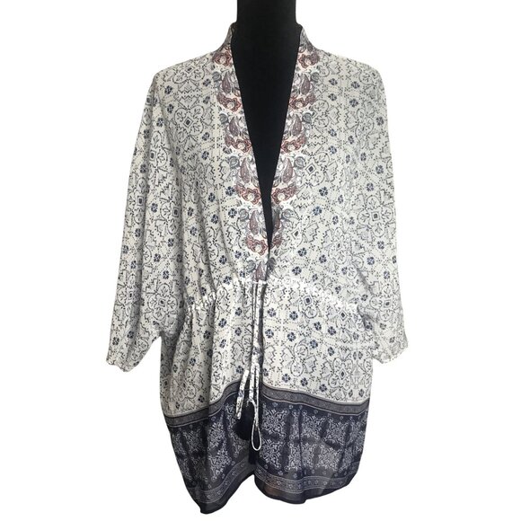 Christopher & Banks Floral Drawstring Kimono - Size Small/Medium - Picture 1 of 7
